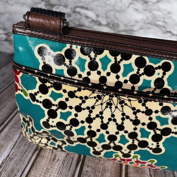 Fossil Key Per Kaleidoscope Crossbody Bag Coated Canvas Geometric Boho Purse - Picture 6 of 8